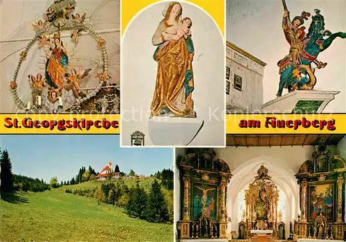 AK / Ansichtskarte Auerberg Weilheim Sankt Georgskirche Madonna von Joerg Lederer Rosenkranz Madonna Kat. Bernbeuren
