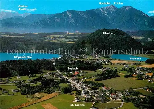 AK / Ansichtskarte St Kanzian Klopeiner See Kleinsee Hochobir Steiner Alpen Kat. St. Kanzian am Klopeiner See