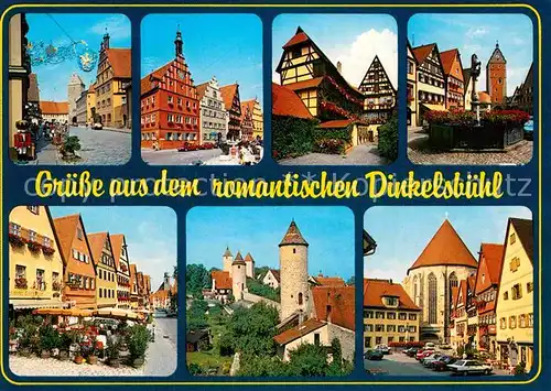AK / Ansichtskarte Dinkelsbuehl Stadtmauer Stadttuerme Fachwerkhaeuser Marktplatz Kat. Dinkelsbuehl