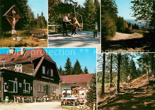 AK / Ansichtskarte Schwaig Moenichkirchen Wegkreuz Alpengasthof zum Enzian Kat. Moenichkirchen am Wechsel