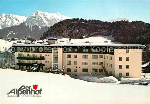 AK / Ansichtskarte Tiefenbach Oberstdorf Alpenhof Christliches Ferienhotel Winter Kat. Oberstdorf