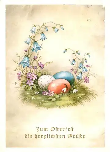 AK / Ansichtskarte Ostern Easter Paques Glockenblumen Ostereier  Kat. Greetings