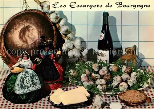 AK / Ansichtskarte Lebensmittel Escargots de Bourgogne Recette  Kat. Lebensmittel