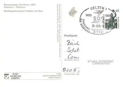 AK / Ansichtskarte Postbote Brieftraeger Braunschweig Postillione 1850  Kat. Post