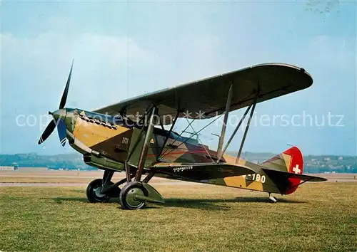 AK / Ansichtskarte Flugzeuge Militaria C 35 Hispano Suiza HS 77 Schweiz  Kat. Airplanes Avions