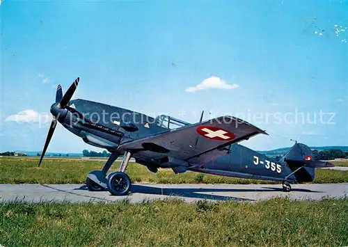 AK / Ansichtskarte Flugzeuge Militaria Messerschmitt Me 109 E Schweiz Kat. Airplanes Avions