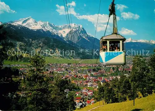 AK / Ansichtskarte Seilbahn Wankbahn Garmisch Partenkirchen Zugspitzgruppe Kat. Bahnen