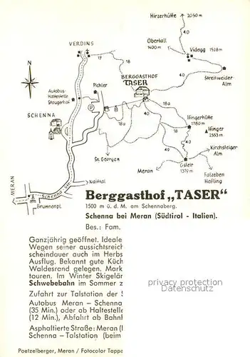 AK / Ansichtskarte Seilbahn Schenna Suedtirol  Kat. Bahnen