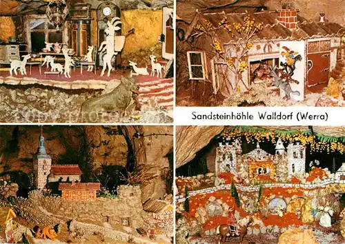 AK / Ansichtskarte Hoehlen Caves Grottes Sandsteinhoehle Walldorf Bremer Stadtmusikanten Dornroeschen  Kat. Berge