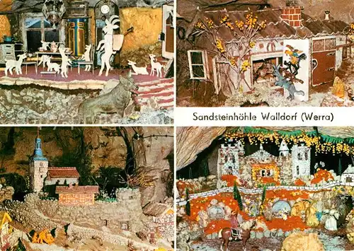 AK / Ansichtskarte Maerchen Sagen Sandsteinhoehle Walldorf Wolf und die sieben Geisslein Dornroeschen  Kat. Maerchen und Sagen