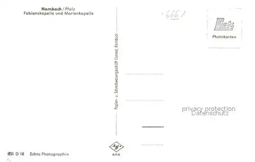 AK / Ansichtskarte Hornbach Pfalz Fabianskapelle Marienkapelle  Kat. Hornbach