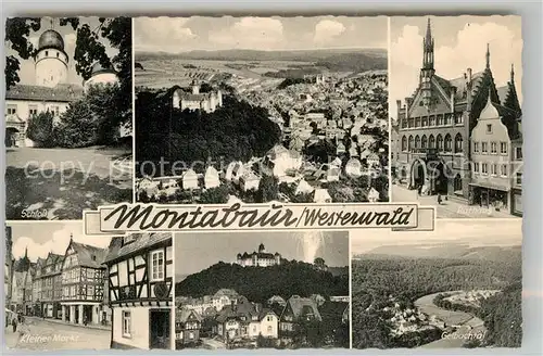 AK / Ansichtskarte Montabaur Westerwald Schloss Rathaus Gelbachtal Kleiner Markt  Kat. Montabaur