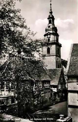 AK / Ansichtskarte Erbach Odenwald Muemling Rathaus Kirche Kat. Erbach