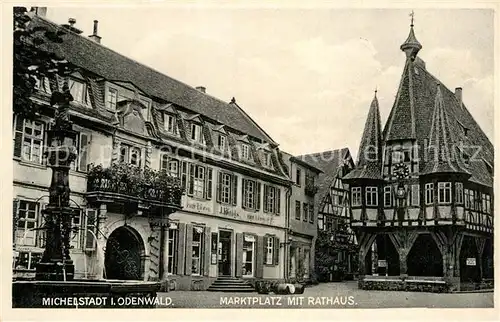 AK / Ansichtskarte Michelstadt Marktplatz Rathaus Kat. Michelstadt