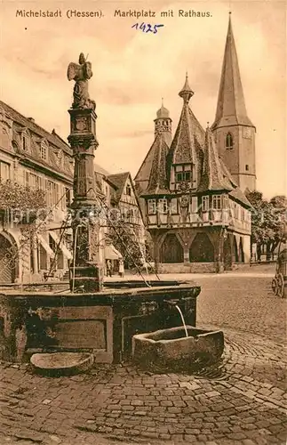 AK / Ansichtskarte Michelstadt Marktplatz Rathaus Kat. Michelstadt