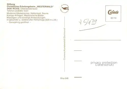 AK / Ansichtskarte Rehe Westerwald Christliches Erholungsheim Westerwald Kat. Rehe