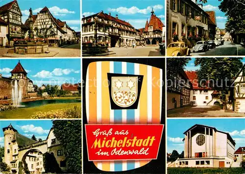 AK / Ansichtskarte Michelstadt Brunnen Stadttor Kirche  Kat. Michelstadt