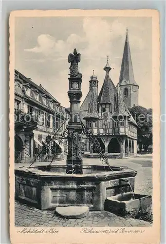 AK / Ansichtskarte Michelstadt Rathaus Brunnen Kat. Michelstadt