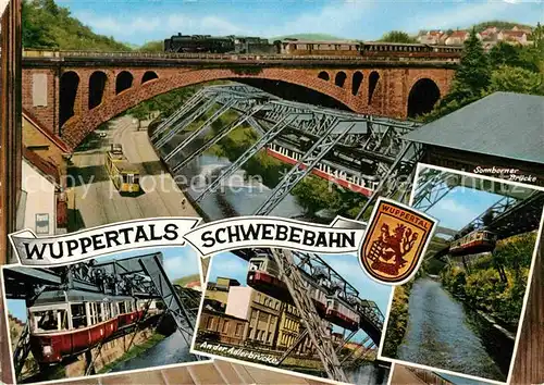 AK / Ansichtskarte Wuppertal Schwebebahn Adlerbruecke Eisenbahnbruecke Kat. Wuppertal