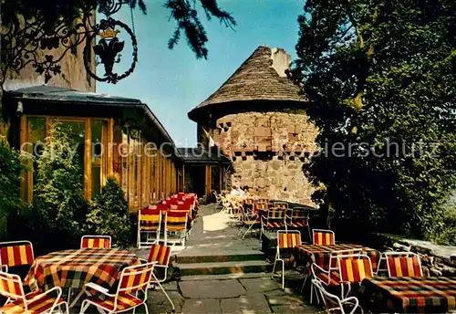 AK / Ansichtskarte Trendelburg Burghotel und Haus am Wald Restaurant Terrasse Kat. Trendelburg