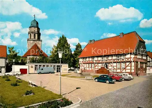 AK / Ansichtskarte Zierenberg Marktplatz Fachwerkhaus Kirche Kat. Zierenberg
