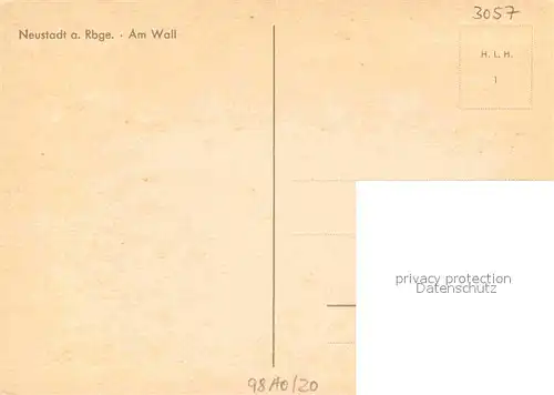 AK / Ansichtskarte Neustadt Ruebenberge Partie am Wall Kat. Neustadt am Ruebenberge