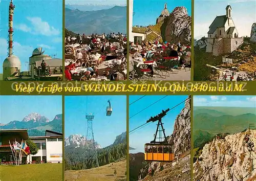 AK / Ansichtskarte Wendelstein Berg Berggaststaette Kapelle Bergbahn Sender Kat. Bayrischzell