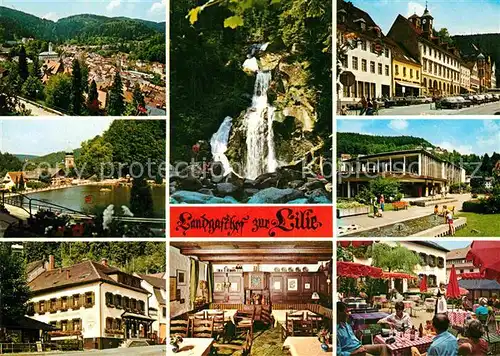 AK / Ansichtskarte Triberg Schwarzwald Landgasthof Zur Lilie Wasserfall Kat. Triberg im Schwarzwald