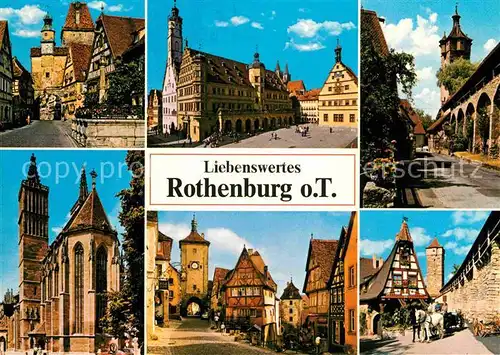 AK / Ansichtskarte Rothenburg Tauber Ortspartien Kirchen Tor Pferdekutsche Kat. Rothenburg ob der Tauber