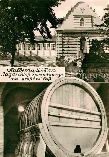AK / Ansichtskarte Halberstadt Jagdschloss Spiegelsberge mit grossem Fass Kat. Halberstadt