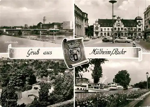 AK / Ansichtskarte Muelheim Ruhr Schlossbruecke Post Panorama Wasserbahnhof Kat. Muelheim an der Ruhr