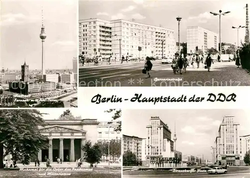 AK / Ansichtskarte Berlin Fernseh und UKW Turm Rathaus Mahnmal Bersarinstrasse Strausberger Platz Kat. Berlin