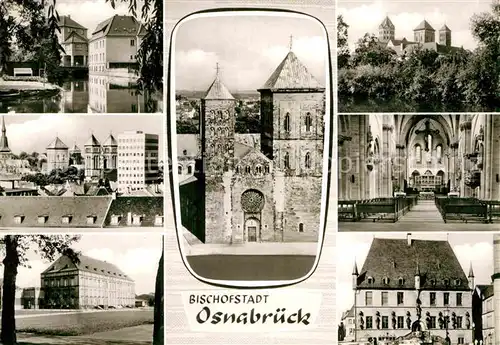 AK / Ansichtskarte Osnabrueck Teilansichten Kirche Inneres Schloss Rathaus Kat. Osnabrueck