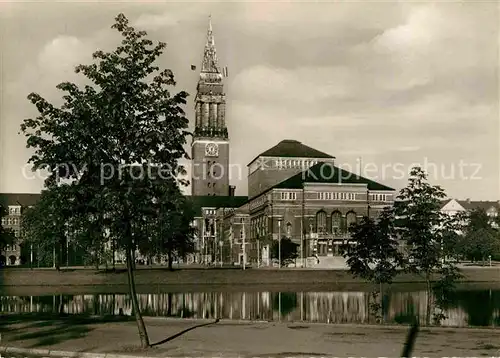 AK / Ansichtskarte Kiel Rathaus und Stadttheater Kat. Kiel