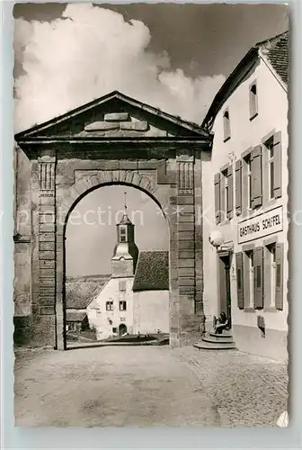 AK / Ansichtskarte Hornbach Zweibruecken Durchblick zum Rathaus Gasthaus Schiffel Kat. Zweibruecken