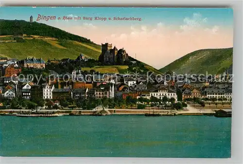 AK / Ansichtskarte Bingen Rhein Burg Klopp Scharlachberg  Kat. Bingen am Rhein