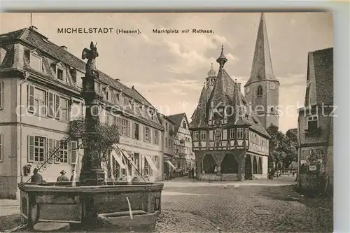 AK / Ansichtskarte Michelstadt Marktplatz Rathaus Brunnen Kat. Michelstadt