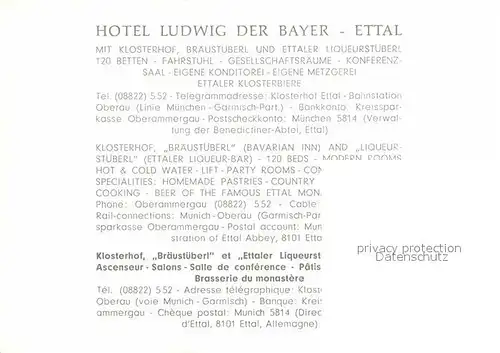 AK / Ansichtskarte Ettal Hotel Ludwig Klosterhof  Kat. Ettal