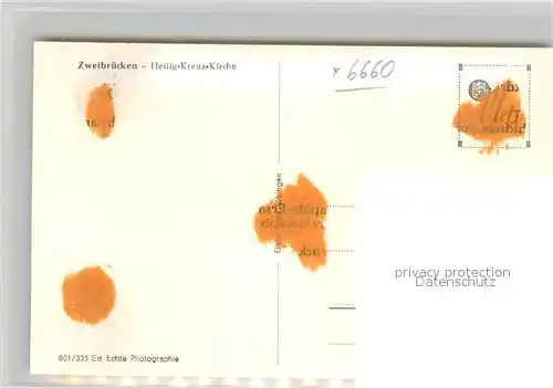 AK / Ansichtskarte Zweibruecken Heilig Kreuz Kirche Kat. Zweibruecken