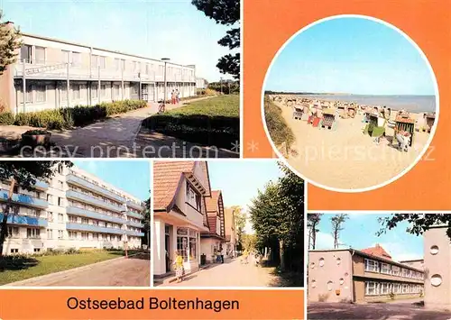 AK / Ansichtskarte Boltenhagen Ostseebad Strand Erholungsheim John Brinkmann Mittelpromenade Blindenkurheim Haus Seeschloesschen Kat. Ostseebad Boltenhagen