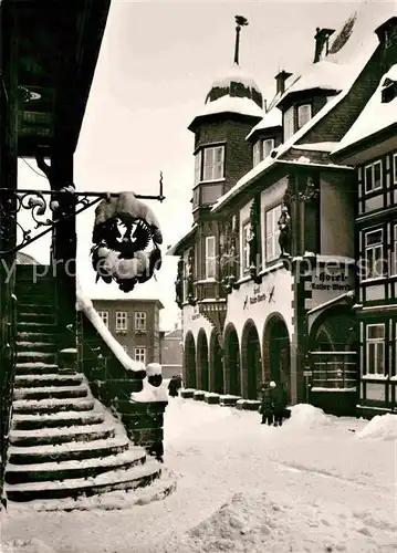 AK / Ansichtskarte Goslar Freitreppe zum Rathaus mit Hotel Kaiserworth Kat. Goslar
