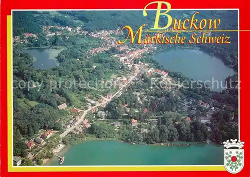 AK / Ansichtskarte Buckow Maerkische Schweiz Fliegeraufnahme Schermuetzelsee Griepensee Buckowsee Kat. Buckow Maerkische Schweiz