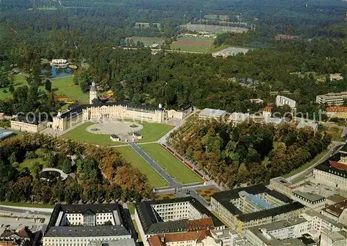 AK / Ansichtskarte Karlsruhe Baden Fliegeraufnahme Schloss Park