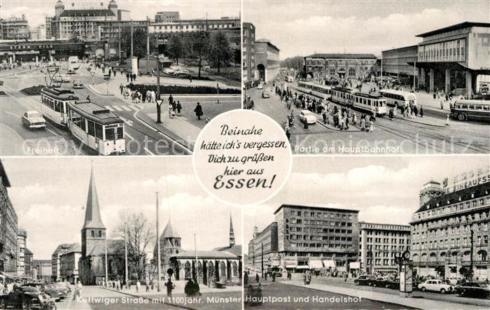 Ak Ansichtskarte Essen Ruhr Freiheit Hauptbahnhof Hauptpost Handelshof Kettwiger Strasse Kat Essen Nr Kc Oldthing Ansichtskarten Nordr