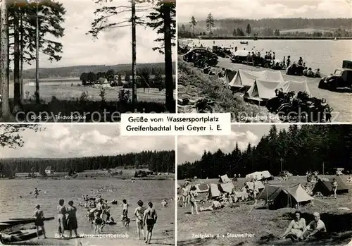 AK / Ansichtskarte Geyer Strandbad Greifenbachtal Zeltplatz Wassersportbetrieb  Kat. Geyer