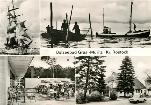 AK / Ansichtskarte Graal Mueritz Ostseebad Segelschulschiff Wilhelm Pieck Am Bodden Broiler Gaststaette  Kat. Seeheilbad Graal Mueritz