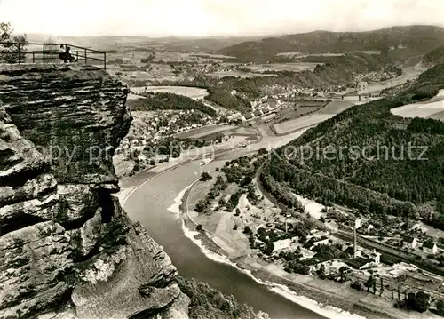 AK / Ansichtskarte Bad Schandau Blick vom Lilienstein  Kat. Bad Schandau