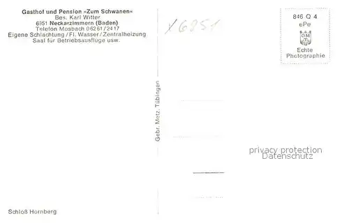 AK / Ansichtskarte Neckarzimmern Gasthof Pension Zum Schwanen Kat. Neckarzimmern