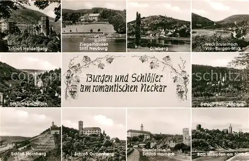 AK / Ansichtskarte Gundelsheim Neckar Schloss  Heidelberg Hirschhorn Hornberg Guttenberg Horneck