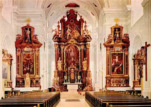 AK / Ansichtskarte Traunstein Oberbayern Stadtpfarrkirche St Oswald Innenansicht Altar Kat. Traunstein